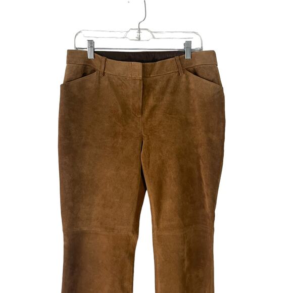 Skotts Suede Vintage‎ 90s Women's Size 12 100% Suede Tan Bootcut Pants - Picture 2 of 10